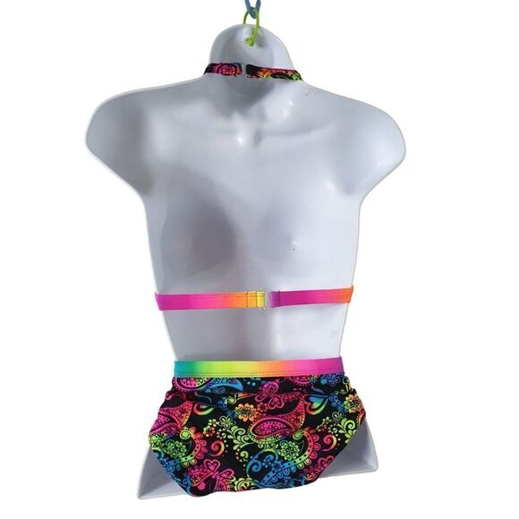 Girls Bikini Large 2 Piece Swimsuit Multicolor Vibrant Pandora Bikini 10-12 NWT - Picture 4 of 6